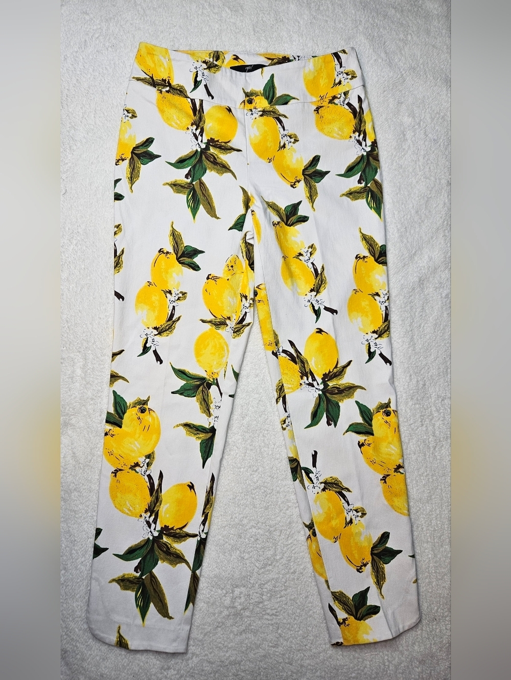 Up! Techno Slim Petal Lemon Print Skinny Pants
